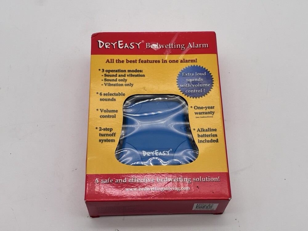 DryEasy Bedwetting Alarm Sound Vibration Volume Control 6 Sounds NEW